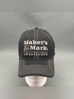 Maker's Mark Ambassador Hat The Game A-Flex Black White Contrast Stitch Cap OSFM